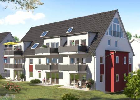 Projekt von der Gartenseite aus gesehen Projekt von der Gartenseite aus gesehen